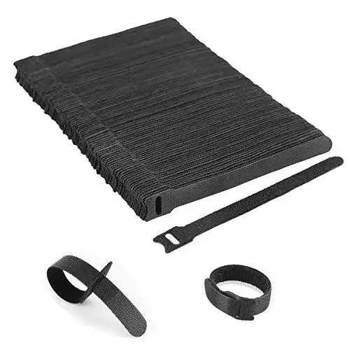 Kabelbinder KATELUO Kabel Klettband, Schwarz 100 Stück
