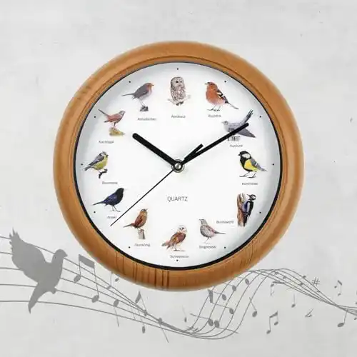 Vogeluhr EASYmaxx Wanduhr mit 12 Singvogelstimmen