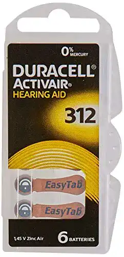Hörgerätebatterien-312 Duracell Easytab DA 312, 10 x 6 Stück