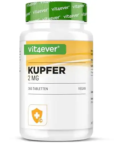 Kupfer-Tabletten Vit4ever Kupfer, 365 Tabletten mit jeweils 2 mg