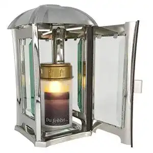Grablaterne Anosta, aus Edelstahl inkl. LED-Grablicht 24 cm