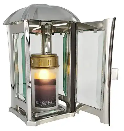 Grablaterne Anosta, aus Edelstahl inkl. LED-Grablicht 24 cm