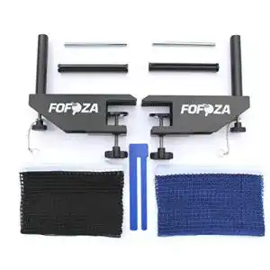Tischtennisnetz Fofoza TT Netzgarnitur Set – Profi mit stabiler Metall Halterung, 2 Netzen &Messschieber