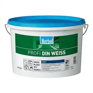 Wandfarbe Herbol Profi DIN weiß Innenfarbe matt, 12.5 Liter