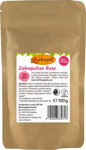 Birkengold-Zahnpulver Birkengold Zahnpulver Rose 100 G