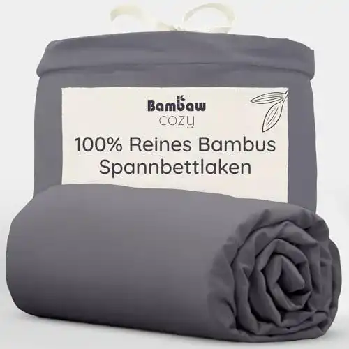 Spannbettlaken (140×200) Bambaw Anthrazit Bambusfasern