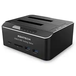 Festplatten-Docking-Station RSHTECH Dualschacht Festplatten Docking