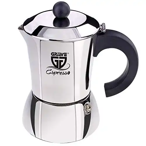 Espressokocher-Induktion GRÄWE, aus Edelstahl für 4 Tassen