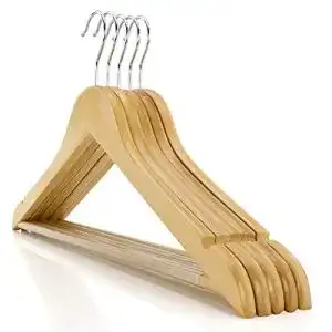 Kleiderbügel Hangerworld 5 Holz mit rutschfestem Hosensteg
