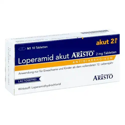 Durchfalltabletten LOPERAMID akut Aristo 2 mg Tabletten 10 St