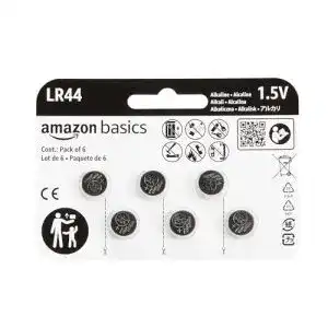 LR44 Amazon Basics, Alkaline-Knopfzelle, 6er-Packung