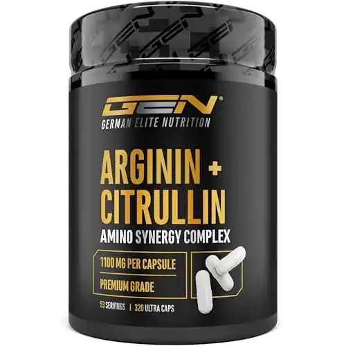 Die beste Citrullin GEN GERMAN ELITE NUTRITION L-Arginin + L-, 320 Kaps. 2026 Test Bestseller Citrullin GEN GERMAN ELITE NUTRITION L-Arginin + L-, 320 Kaps.