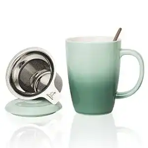 Teetassen Candiicap Keramik Teetasse mit Sieb, Deckel und Löffel