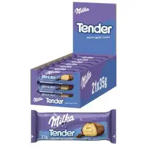 Milka-Schokolade Milka Tender Milch 21 x 37g, Biskuit-Rolle