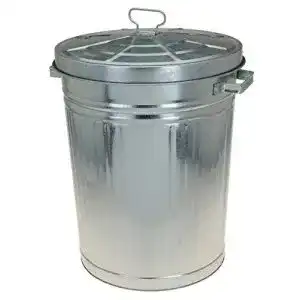 Metalltonne Spetebo Zink Abfalleimer mit Deckel 55 Liter
