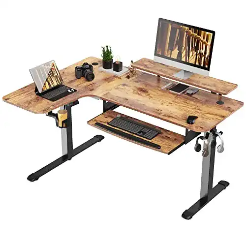 Eckschreibtisch höhenverstellbar EUREKA ERGONOMIC
