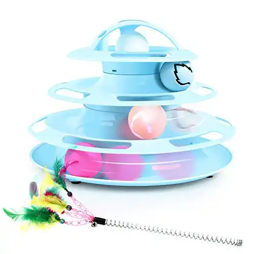 Die beste Katzenspielzeug pecute Katze Toys 4 Turm und 4 Bälle 2026 Test Bestseller Katzenspielzeug pecute Katze Toys 4 Turm und 4 Bälle