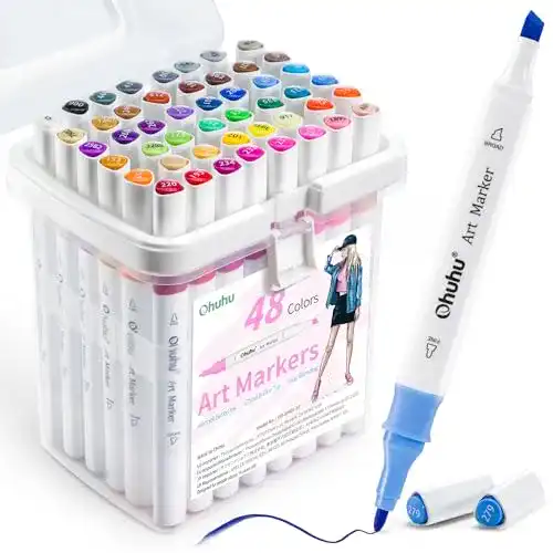 Graffiti-Stifte Ohuhu Alkoholmarker Stifte 48 Farben, Marker Stifte