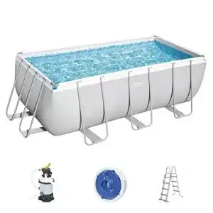 Aufstellpool rechteckig Bestway 56457 Pool, grau, 412 x 201 x 122
