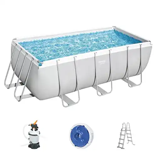Aufstellpool rechteckig Bestway 56457 Pool, grau, 412 x 201 x 122
