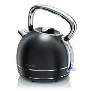 Design-Wasserkocher Arendo, Retro Edelstahl Teekessel, 1.7 Liter