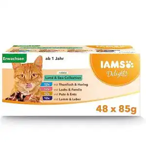 IAMS-Katzenfutter Iams Delights Land & Sea Collection, 48 x 85 g