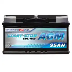 AGM-Batterie 95Ah Electronicx AGM Autobatterie Starterbatterie