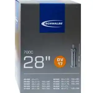 Fahrradschlauch Schwalbe DV17 mit Blitzventil ~ 28″ ~