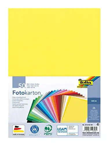 Fotokarton folia 614/50 99 – Mix, DIN A4, 300 g/m², 50 Blatt