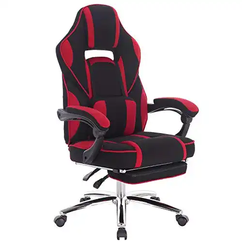 Woltu-Gaming-Stuhl WOLTU mit Fußstütze, Stoffbezug