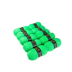 Grüne Wolle PSYWORK 10er-Pack 50g Schwarzlicht Neon Grün