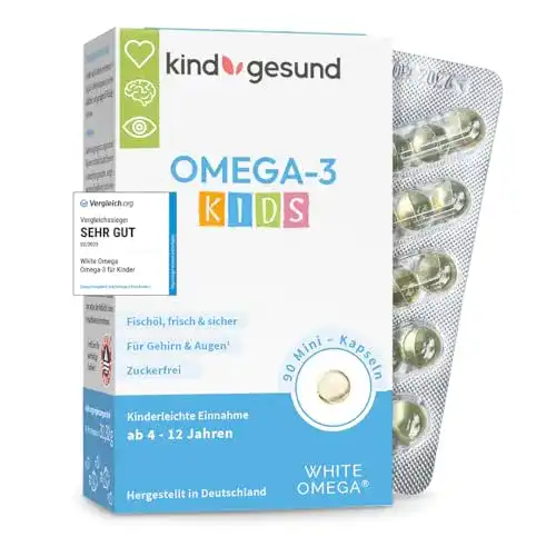 Omega-3 für Kinder White Omega, 90 Mini-Kapseln, zuckerfrei