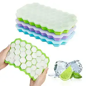 Eiswürfelform mit Deckel PONSEY Eiswürfelform 3er Pack, Silikon