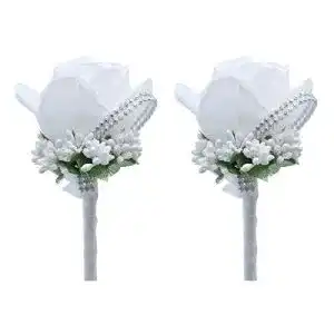 Boutonniere Shiwaki 2pcs Künstliche Blume Männer Handmade Silk Rose