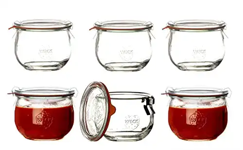 Weckgläser Weck luftdicht Clip-Close versiegelt Tulip 580 ml Tiegel