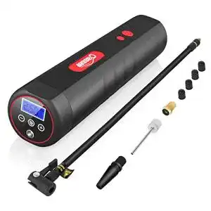 Ballkompressor Oasser Luftkompressor Akku Elektrische Luftpumpe Kompressor DC 12V mit 2000mAh wiederaufladbarer Li-ionen Batterie 120PSI 20Litres/Min