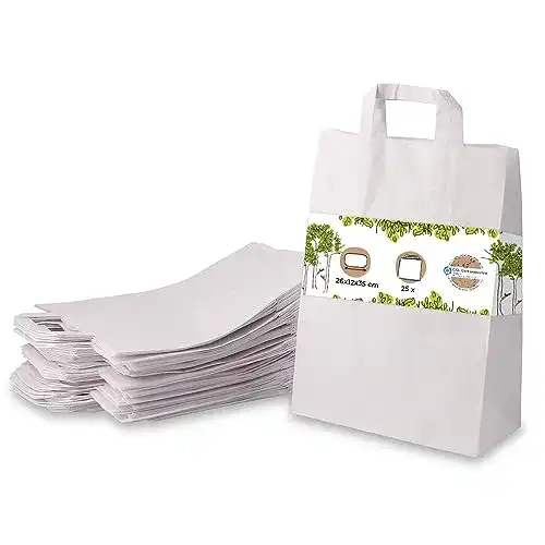 Papiertragetasche BIOZOYG weiße Papiertüten mit Griff