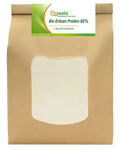 Erbsenprotein Piowald BIO 82% – Isolat – 1 kg Pulver Vorratspack