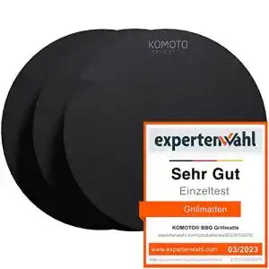 Grillmatte KOMOTO ® BBQ (3er Set) rund Ø 38 cm I Extra Dick