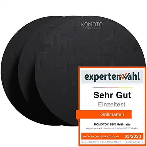 Grillmatte KOMOTO ® BBQ (3er Set) rund Ø 38 cm I Extra Dick