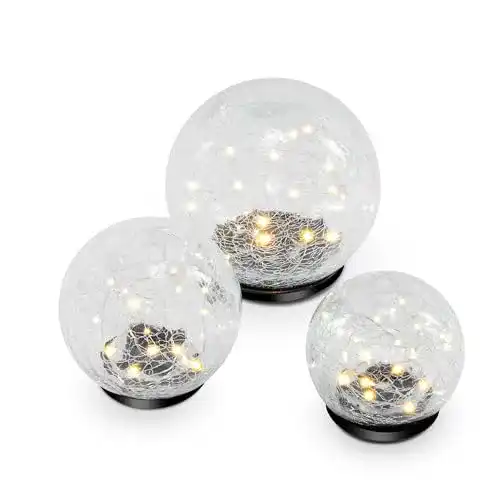 Solarkugel Esotec Solar Leuchtkugel 3er-Set “Golden Balls”