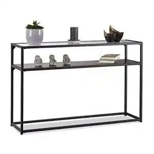 Konsolentisch Relaxdays Glas, transparente Tischplatte, 4-beinig
