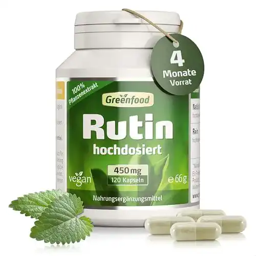 Rutin-Kapseln Greenfood Rutin, 450 mg, hochdosiert, 120 Kapseln