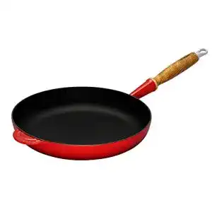 Pfannen LE CREUSET Gusseisen-Bratpfanne mit Holzgriff, Rund