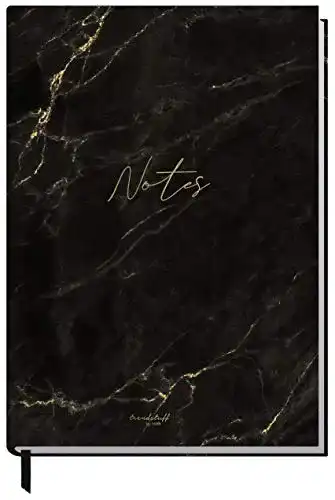 Notizbuch Häfft A5 liniert, Schwarzer Marmor von Trendstuff