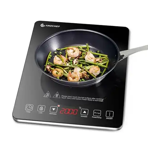 Kochplatte AMZCHEF Induktionskochfeld, Sensor-Touch-Steuerung