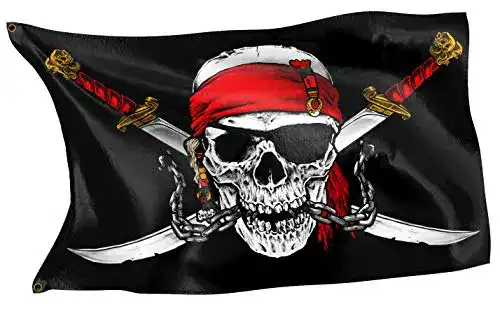 Piratenflagge RAHMENLOS Original Piraten Flagge Karibik