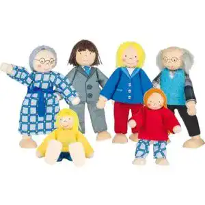 Holzspielzeug goki TOYS pure SO218 – Biegepuppen City-Familie