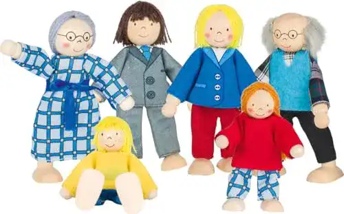 Holzspielzeug goki TOYS pure SO218 – Biegepuppen City-Familie