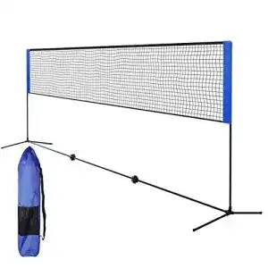 Badminton-Netz Qdreclod Badminton Netz Tragbares 5.1m mit Polen